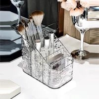 Clear Acrylic Makeup Brush Holder Desk Cosmetic Organizer Lipstick Storage Box Nail Polish Display Stand Rack Jewelry Case 2