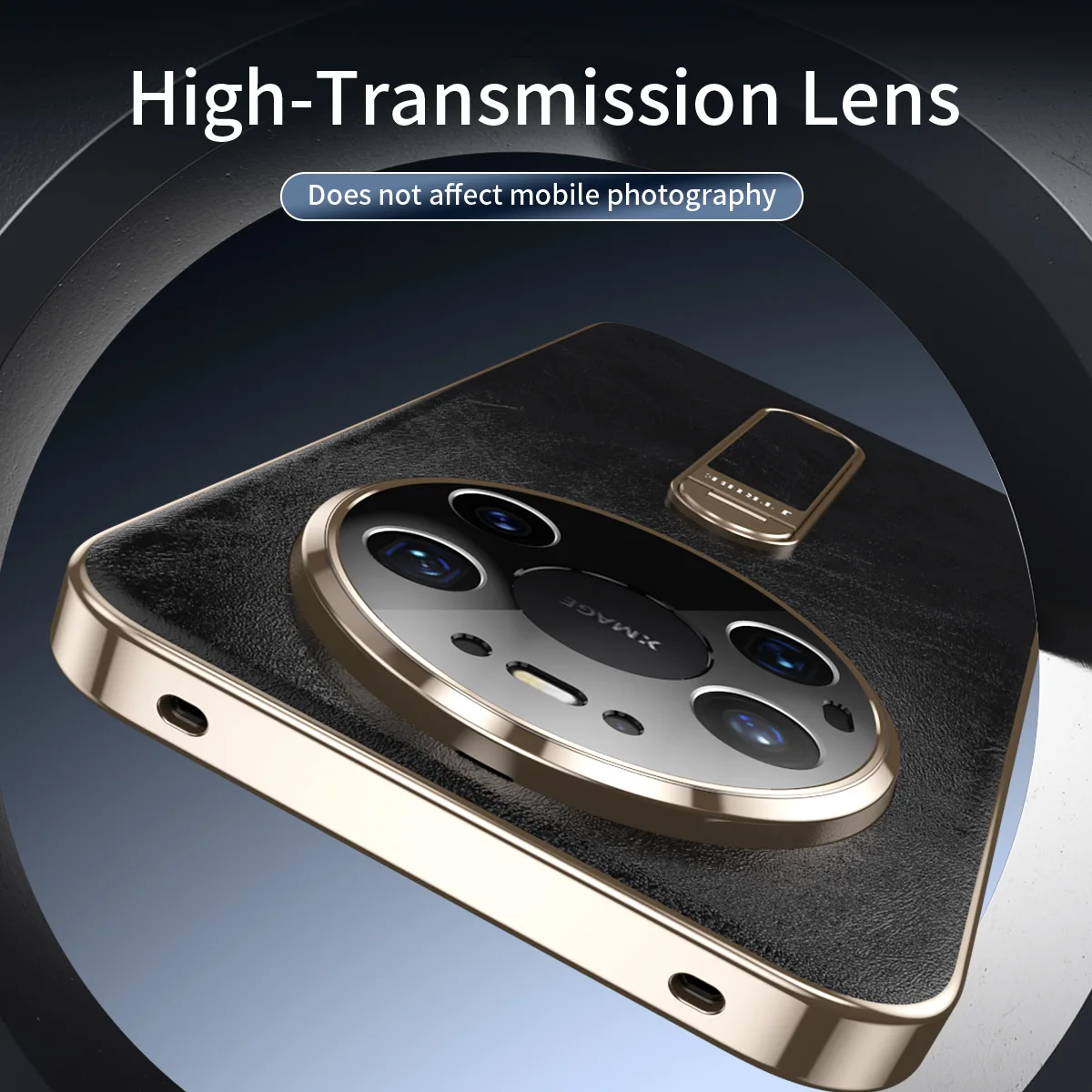 High-End Vegan Leather Phone Case with Ultimate Protection and Metal Stand Cover