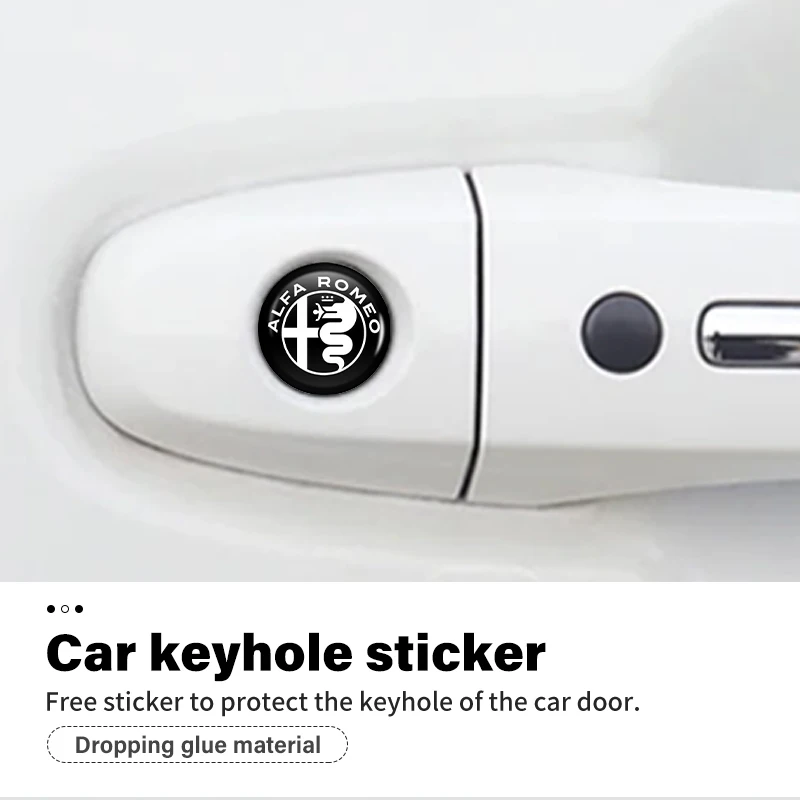 8-Piece Car Door Keyhole Dustproof Protection Stickers