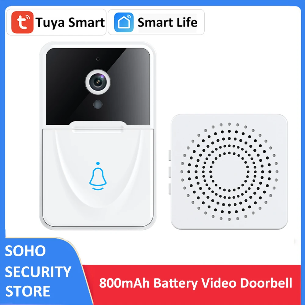 WiFiWirelessDoorCamera800mAhRechargeableBatteryVideoDoorbell