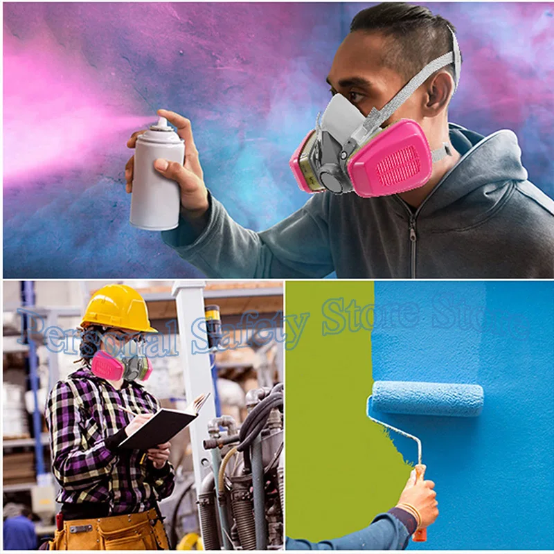6200 Staub-Gas-Atemschutzmaske, halbe Gesichts-Staubmaske mit 60921/60923/60926 Filtern zum Malen, Sprühen, organische Dämpfe, Chemikalien – Detail 11