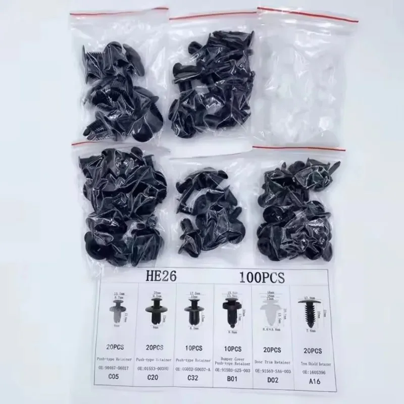 Car Fastener Clips Mixed Body Push Retainer Pin Rivet Bumper Door Trim Panel Kit Tools