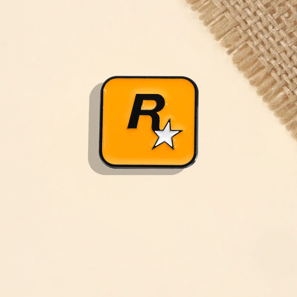 Letter Brooch R-star Universal Alloy Badge Clothes Backpack Scarf Accessories