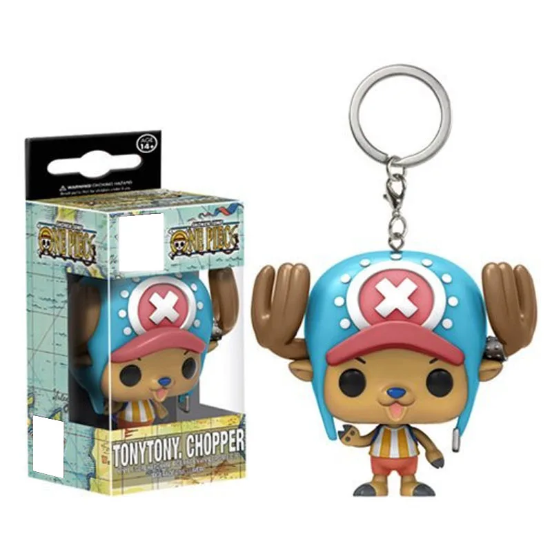 New One Piece Anime Keychains Roronoa Zoro Tony Chopper Cartoon Decoration Key Ring Action Figure Toys for Kids Birthday Gifts