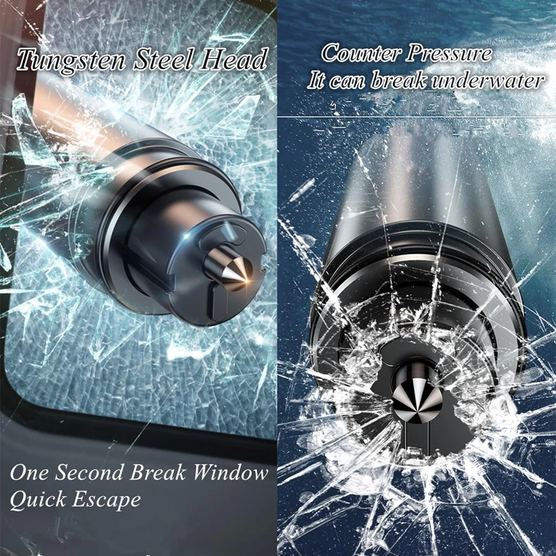 2 In 1 Car Safety Hammer Emergency Glass Breaker Cut The Seat Belt High Hardness Tungsten Steel Rescue Tool Auto Accessories 3