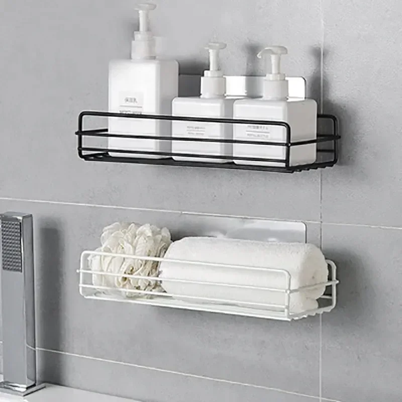 Toilet Storage Rack Bathroom Shelf No-Drill Corner Shelf Shower Wall Mounted Shelf Bracket Bathroom Accessory Organizer Shampoo 4