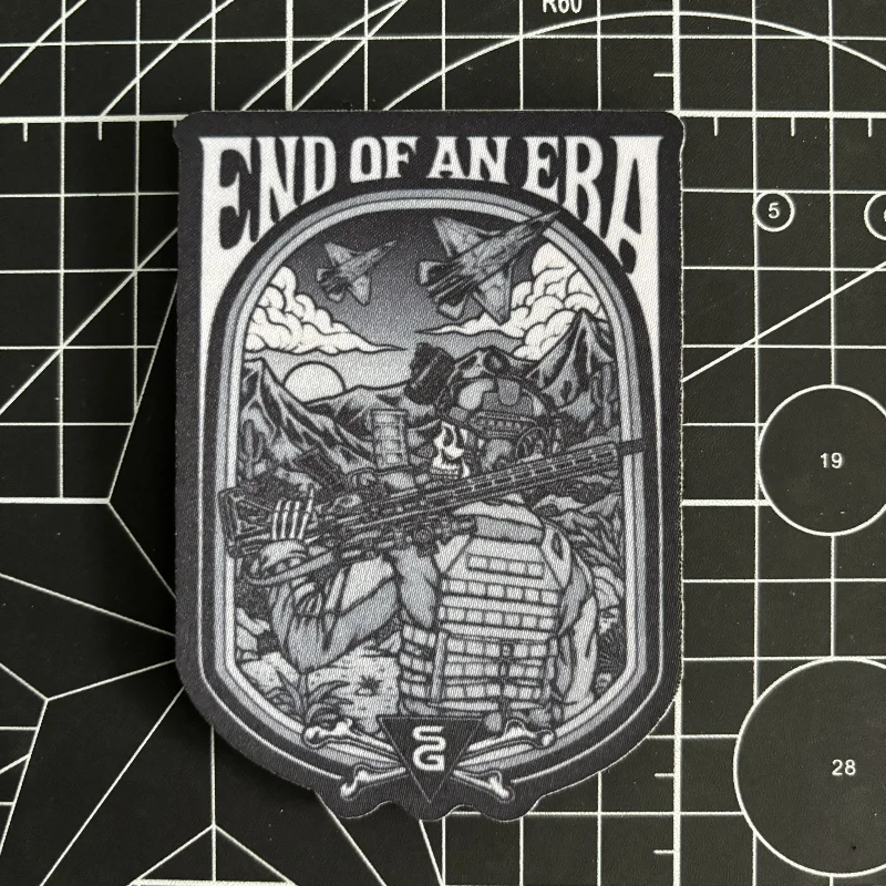 시대의 끝 전술 패치 해골 전사 사기 배지 후크 및 루프 인쇄 패치 군사 완장 배낭 스티커