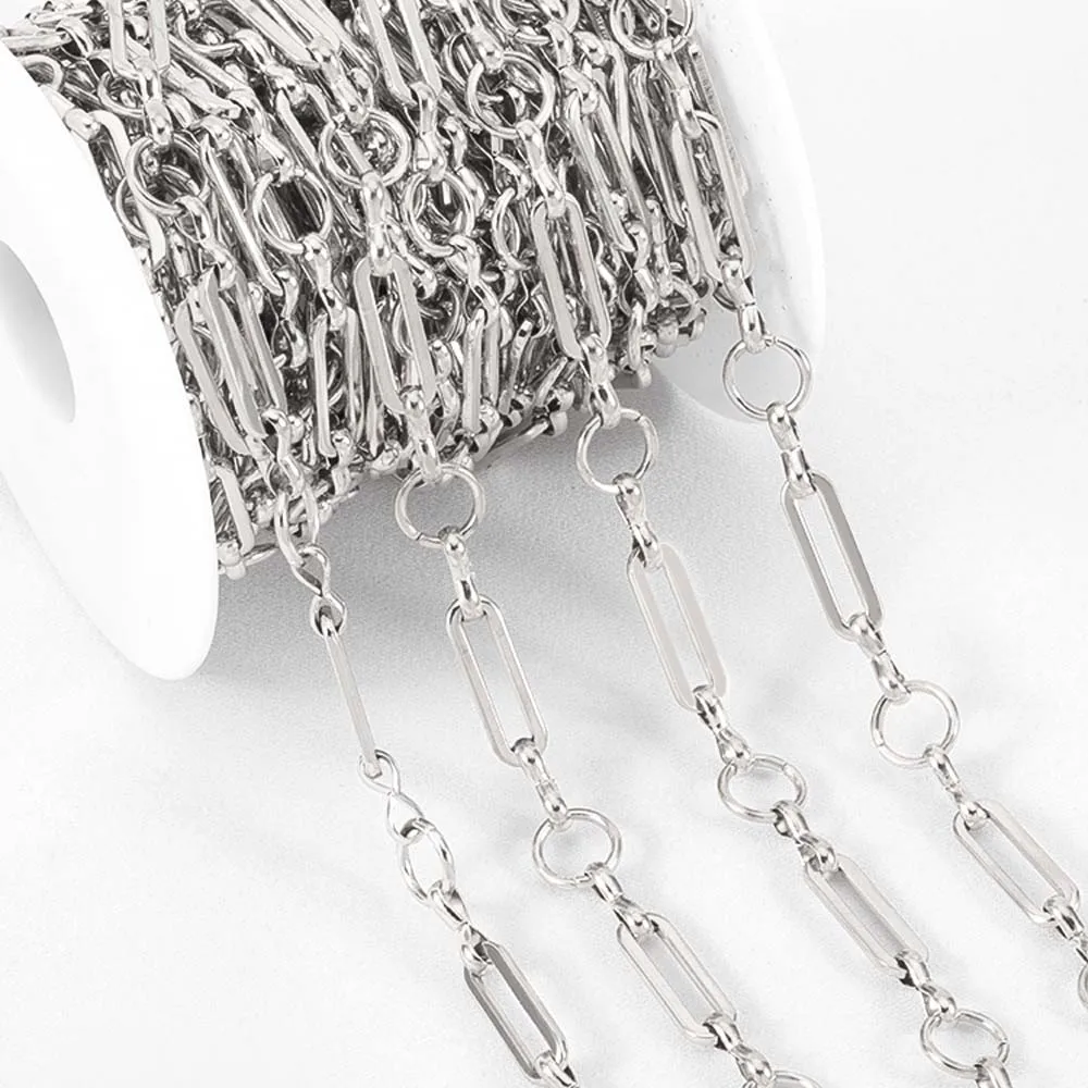 1 Meter Stainless Steel Double Loop Link Chain - Round 8 Shape 2mm