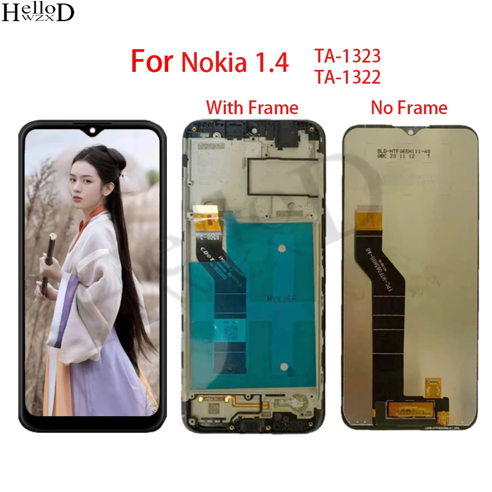 

6.52'' Original LCD Display For Nokia 1.4 LCD Display Touch Panel Digitizer Assembly Touch Screen Glass Lens Sensor Frame Tools