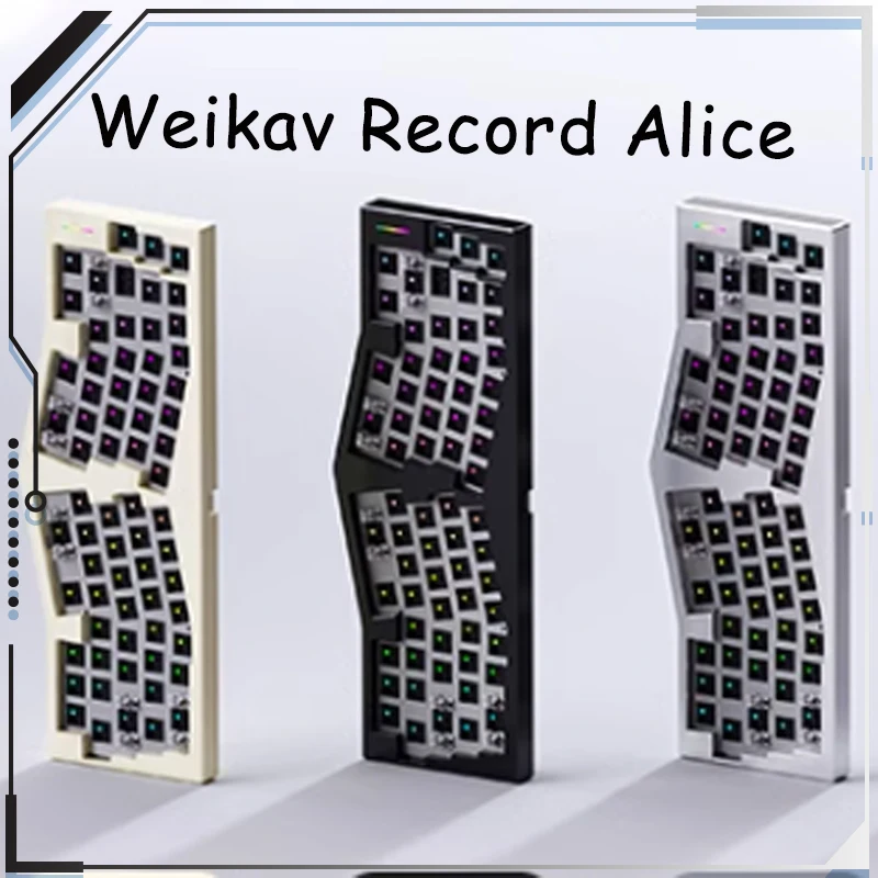 Weikav-aliceアルミニウムレコードキーボードキット、rgb、ホット 