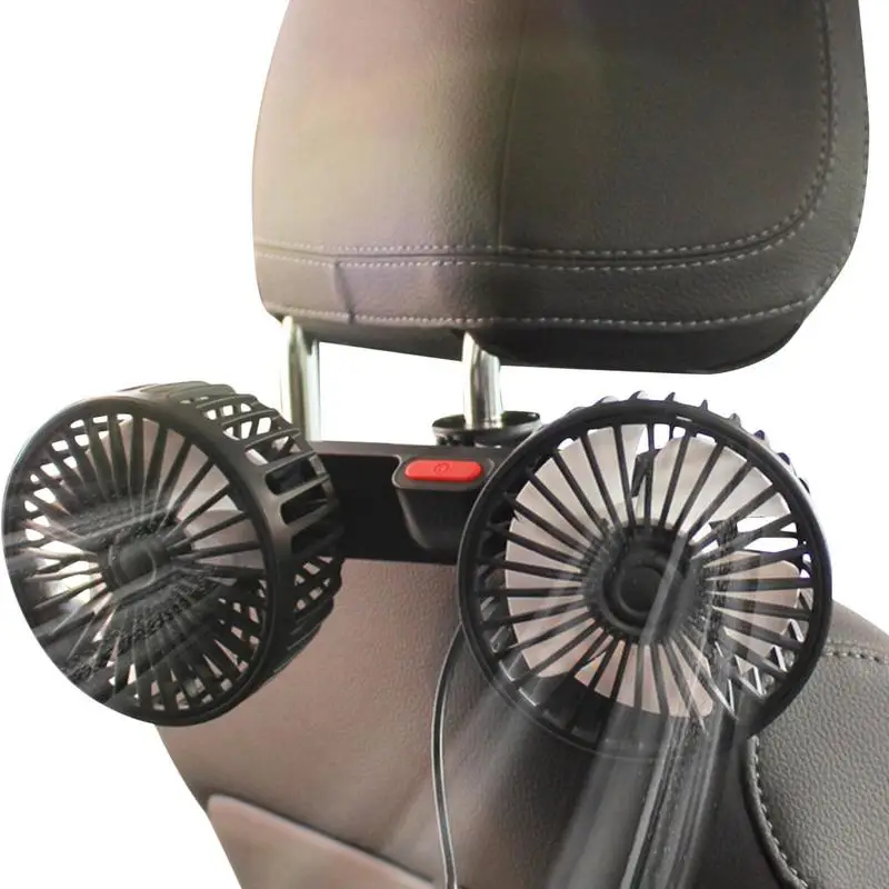 

Автомобильный вентилятор 5 в с двумя головками, вращающийся на 360 градусов с 3 скоростями