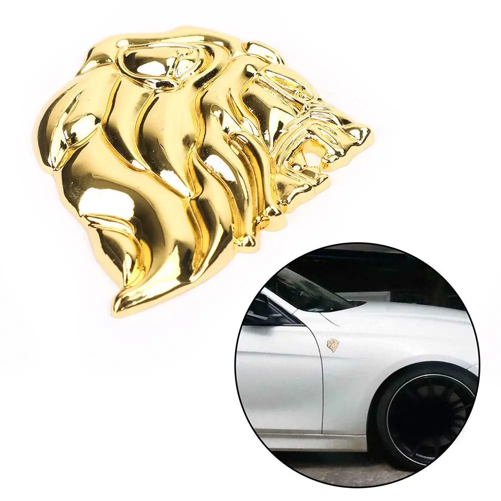 

Personalised Metal Lion Head 3D Emblem Totem Badge Sticker Power Left Car-Styling Silver Color Gold Quality Right Body Symb I9X0