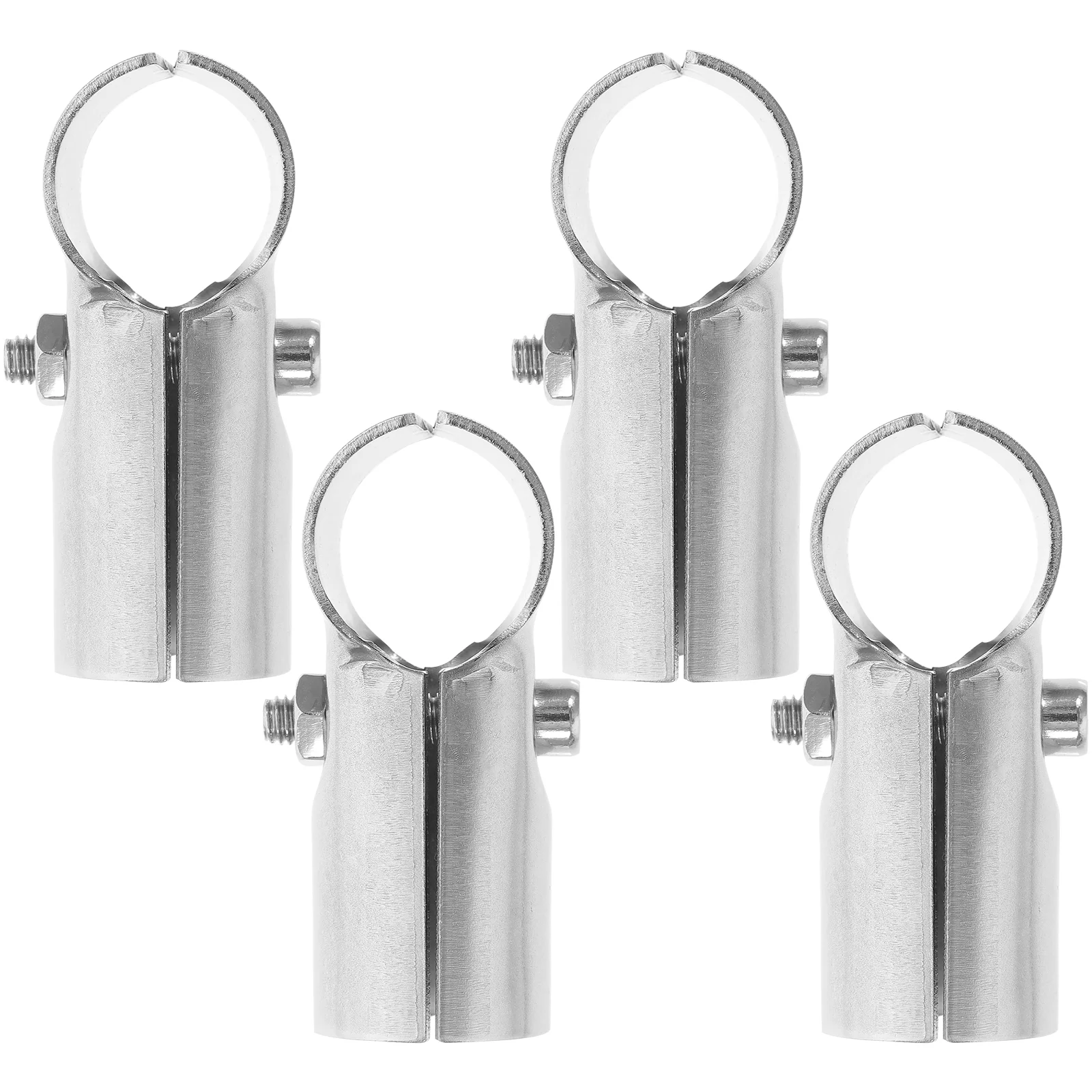 

4 Pcs Chain Fence Clamps End Rail T Pipe Brackets Tool Tools Shed Shelf Stainless Steel