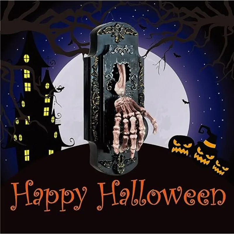 

Halloween Decoration Doorbell Touch Sound Sensor Spray Luminous Doorbell Scary Skeleton Hand Doorbell Haunted House