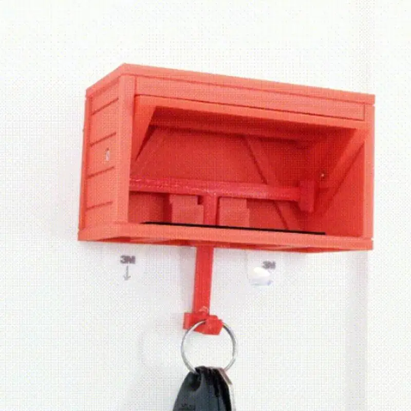Compact Car Garage Key Holder with Opening Door - Space-saving and Durable Key Rack