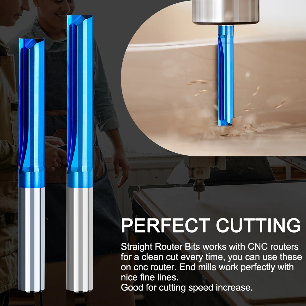 1pc 2 플루트 스트레이트 엔드 밀 초경 라우터 비트 목재, PVC, 플라스틱 CNC 조각 밀링 도구 4mm/6mm 생크 밀링 커터