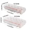 Durable Plastic 12/18 Grids Egg Tray Transparent Anti-collision Egg Storage Box with Lid Stackable Fridge Egg Organizer Kitchen 6