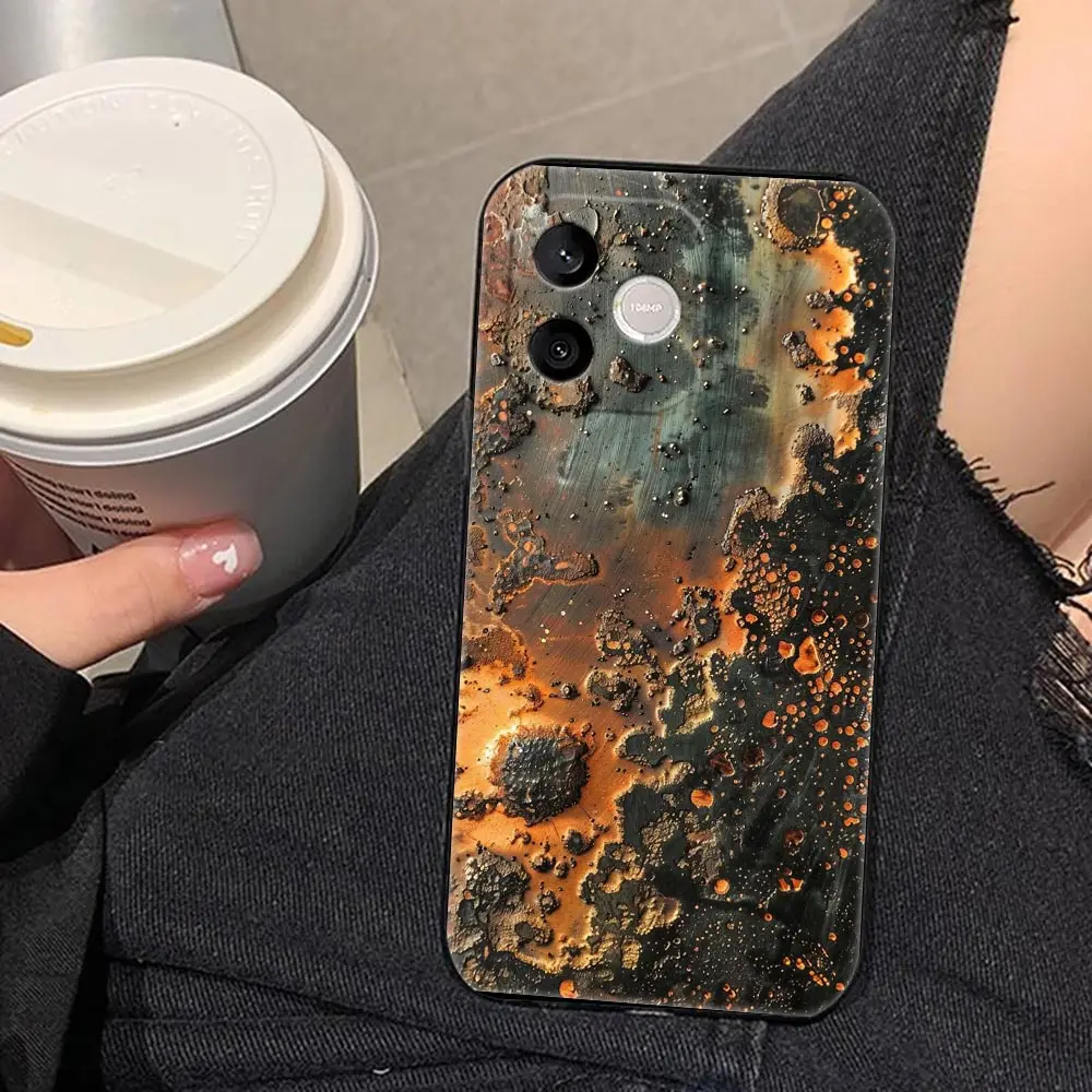 Coarse Metal Texture Rust Phone Case - Stylish Protective Shell Cover