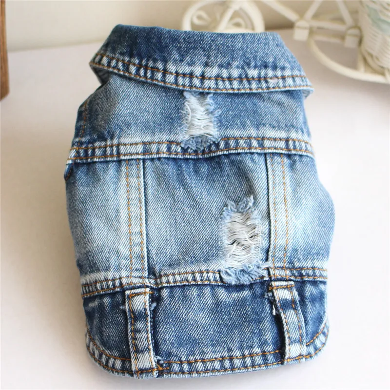 Xs-2Xl Denim Dog Clothes Cowboy Pet Dog Coat Puppy Clothing for Small Dogs Jeans Jacket Dog Vest Coat Puppy Outfits Cat Clothes