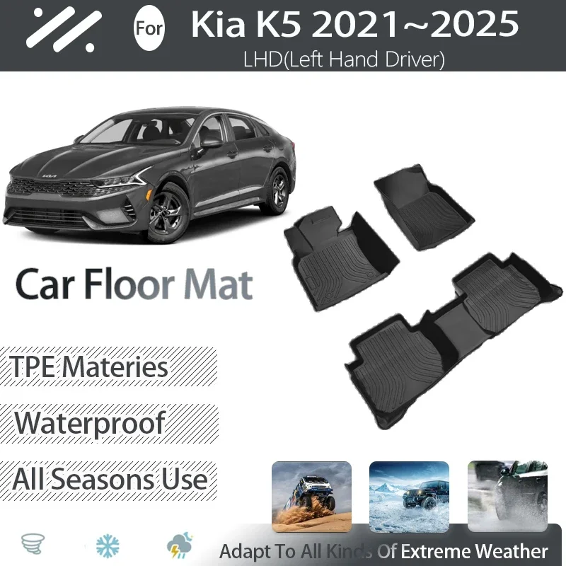 

Car Floor Mats For Kia K5 Optima DL3 MK5 2021 2022 2023 2024 2025 5seat Anti-dirty Pad TPE Foot Carpet Auto Interior Accessories