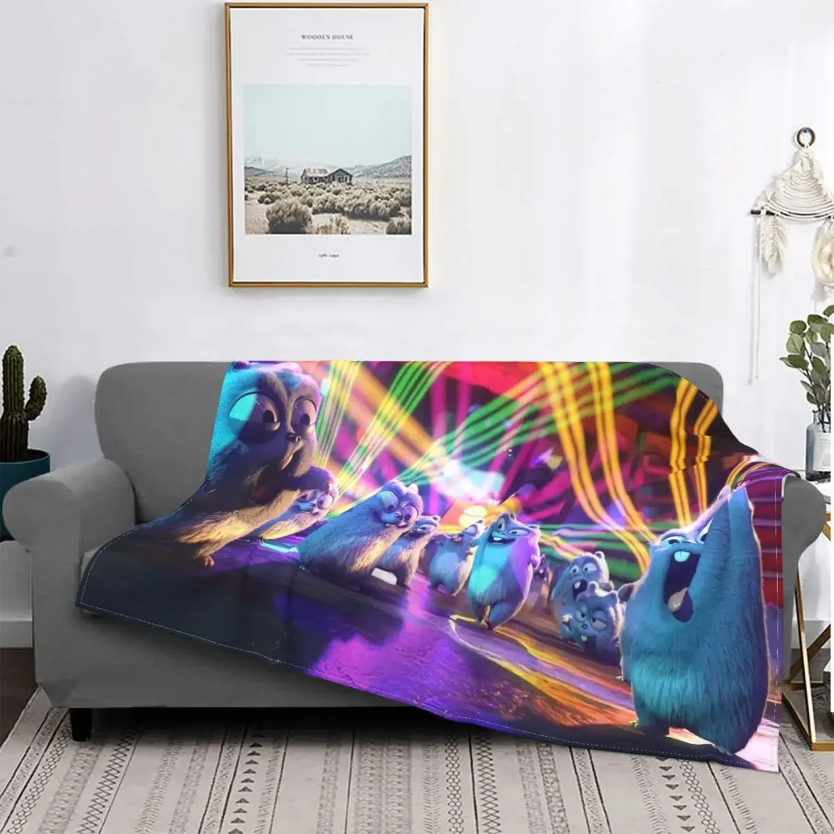 

Grizzy And The Lemmings Blankets Fleece Spring/Autumn Anime Cartoon Multi-function Soft Throw Blanket for Bed Car Bedspreads
