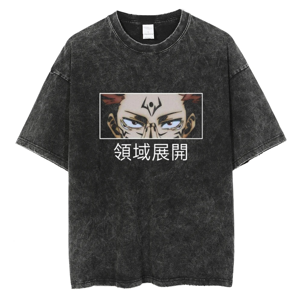 

Men T Shirt Streetwear Japanese Anime Jujutsu Kaisen Graphic Summer Vintage T-shirt Oversized Harajuku Tshirt Cotton Tops Tees