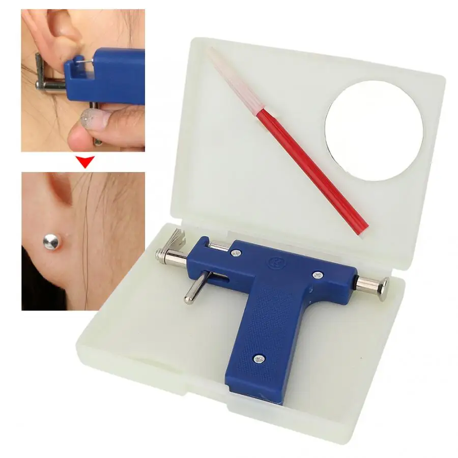 Ear Piercing Tool Body Piercing Kit Piercing Tool Pro Ear Body Nose Navel Lips Tongue Piercing Gun Machine Supply Tool Kit Set 98pcs Ear Studs Healthy Safty Sterile Piercer