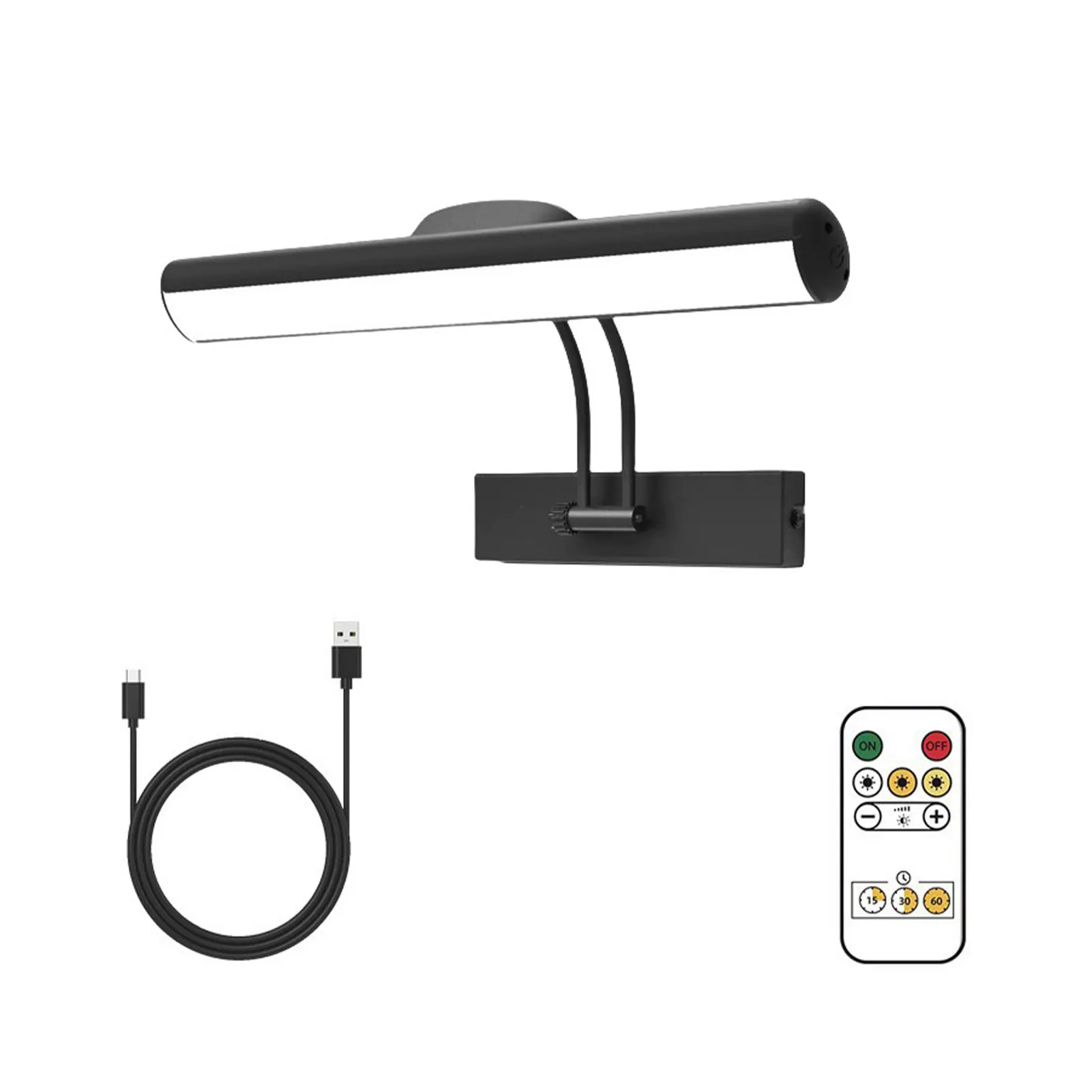 Dimmable Picture Light Wireless Rechargeable Battery Wall Light with Remote Metal Art Light for Display, Wall, Artwork, Gallery