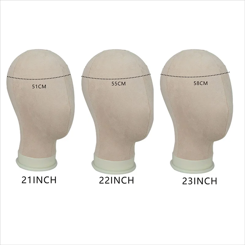 21-23inch Canvas Block Head Mannequin Wig Head  Mannequin Head Wig Display Styling Head