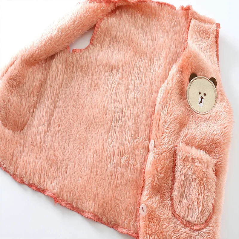 Children vest Autumn Winter Baby Vest Fur Baby Toddler Waistcoat Kid Jacket for Girls Boys Children Clothes Fur Jacket Sleeveless Vest Bear