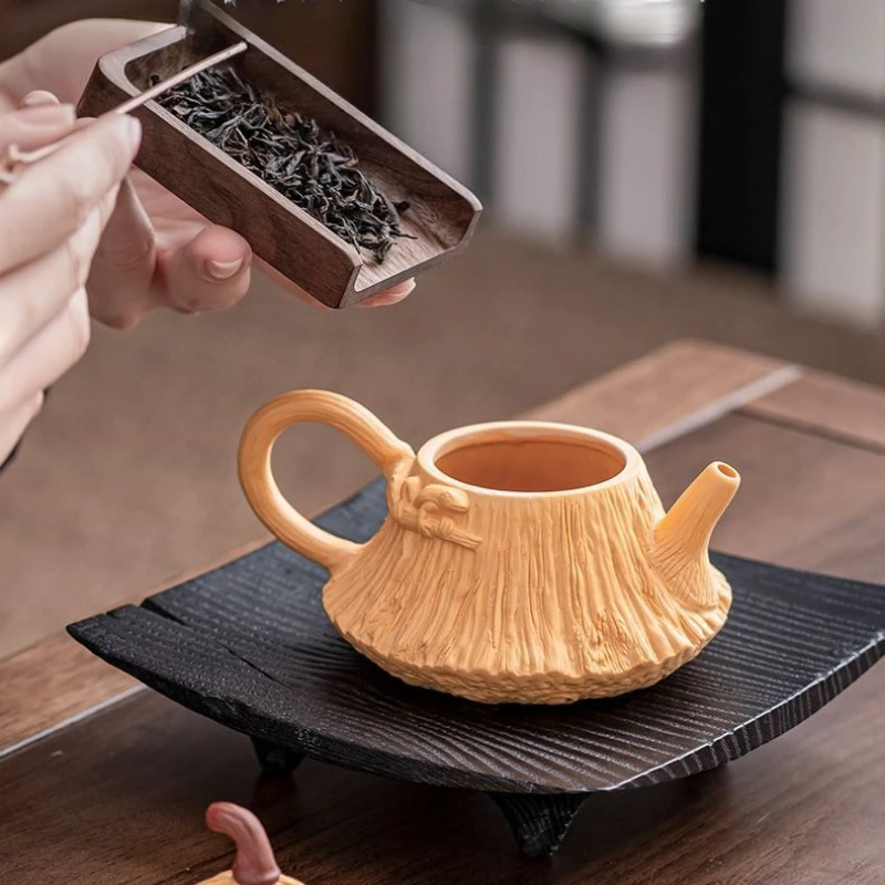 Purple sand golden section mud lotus pod brewing teapot semi-manual 2025 new teapot making tea home office purple sand teapot