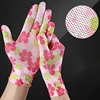 2PCS Breathable Women Garden Gloves Printed Pink Nylon Work Non-Slip Household Labor Protection Gloves For Mechanic Construction 3