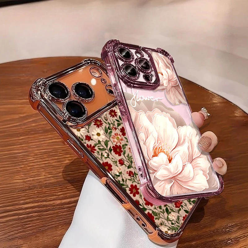Retro Plating Daisy Flowers Phone Case Cover