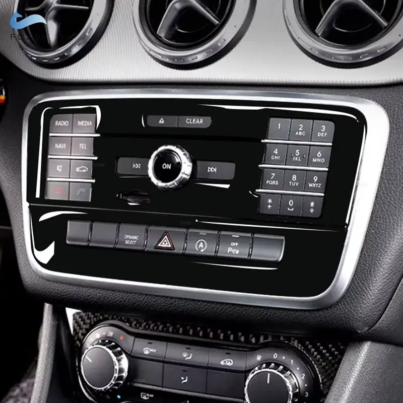CD-Bedienfeld-Rahmenverkleidung in Klavierlack-Schwarz, Zubehör für Mercedes Benz A-Klasse W176 2013-2018 GLA X156 CLA C117