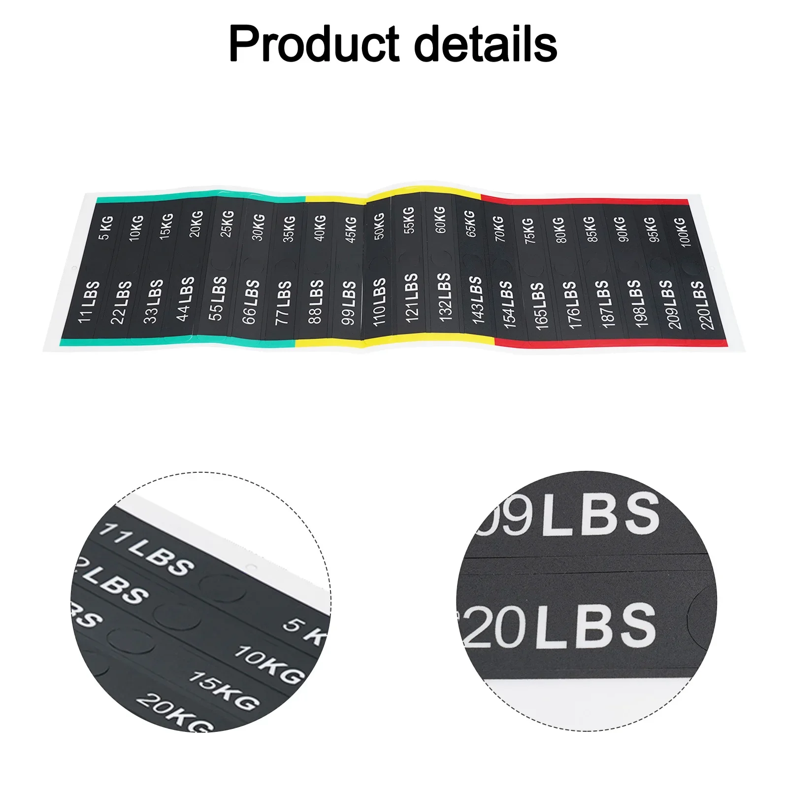 Gym Accessories Fitness Equipment Gym Accessories Weight Stack Labels 11-220lbs Number Stickers PP Plastic Weight Plates Sticker Replacement