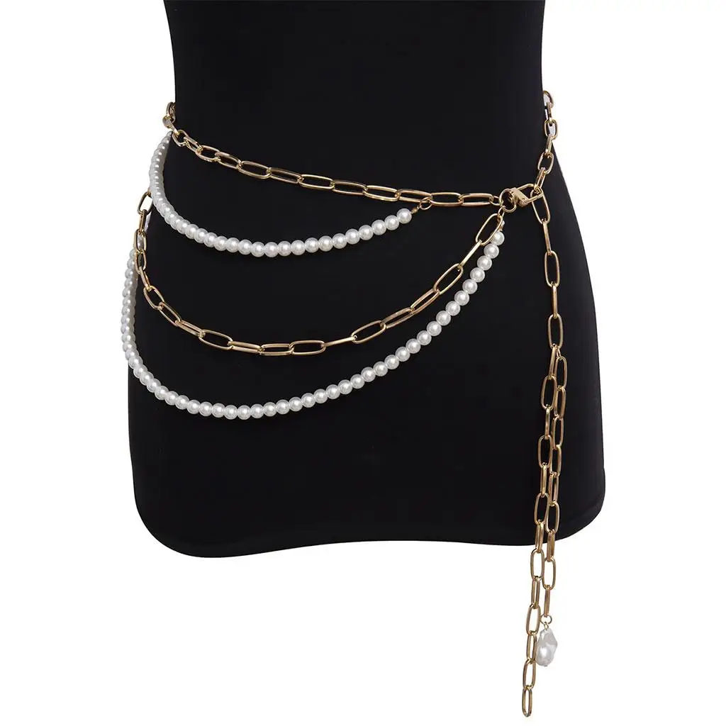

Punk Layered Waist Belt Jewelry Body for Womens Girls Accessory
