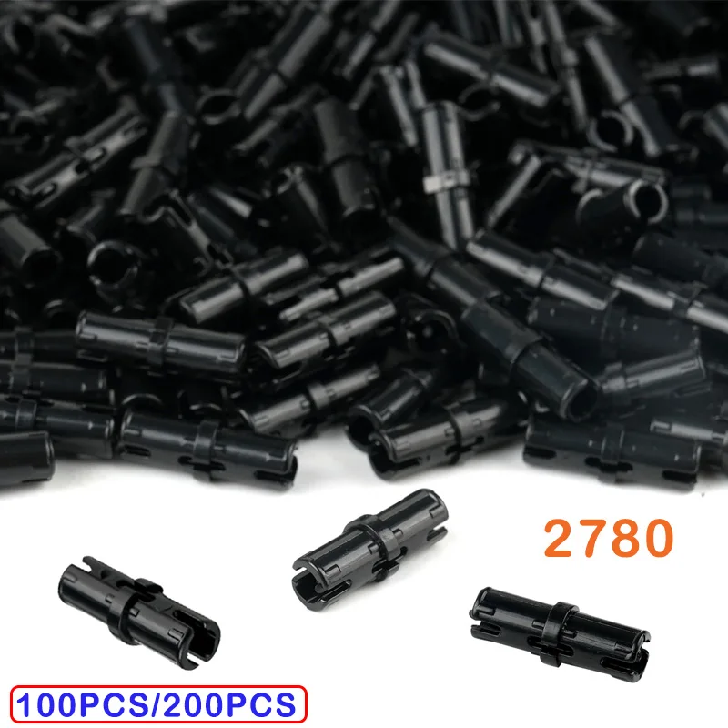 100PCS/200PCS 1x2 볼트 마찰 핀 커넥터 핀 페그 기술 빌딩 블록 부품 2780 장난감 소형 브릭 교체 액세서리