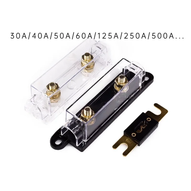 

2PCS ANL-H ANL-B Transparent Car Fuse Box ANL Fuse Holder Distribution in line 0 4 8 GA Positive With ANL Fuse Fusible 100A 200A