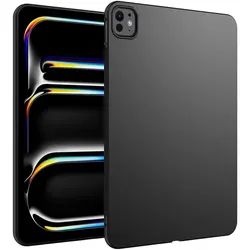 Black Silicone Tablet Case - Premium Flexible Soft TPU Back Cover (For iPad Pro 13 2024)