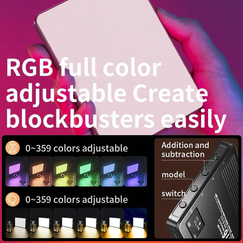 LED Three-color Phone Selfie Fill Light RGB Full-color Photography And Camera Phone Live Broadcast Shooting Vlog Video Light selfie fill light selfie light shooting light fill light photo studio light live stream ring light