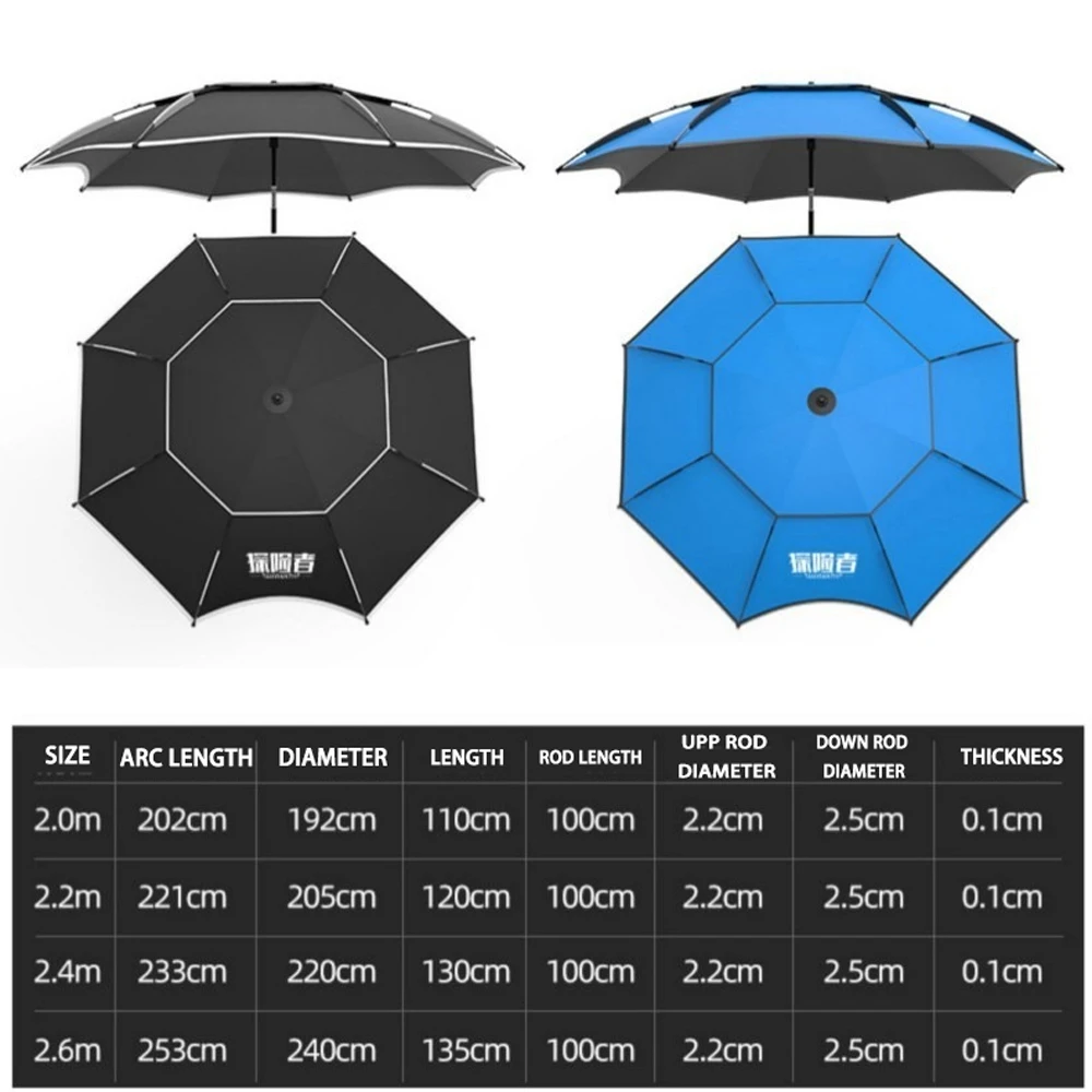 TANXIANZHE 2.0-2.4M Outdoor Beach Camping Fishing Outdoor Camping Use Detachable Adjustment Direction Sun Shade Rainproof