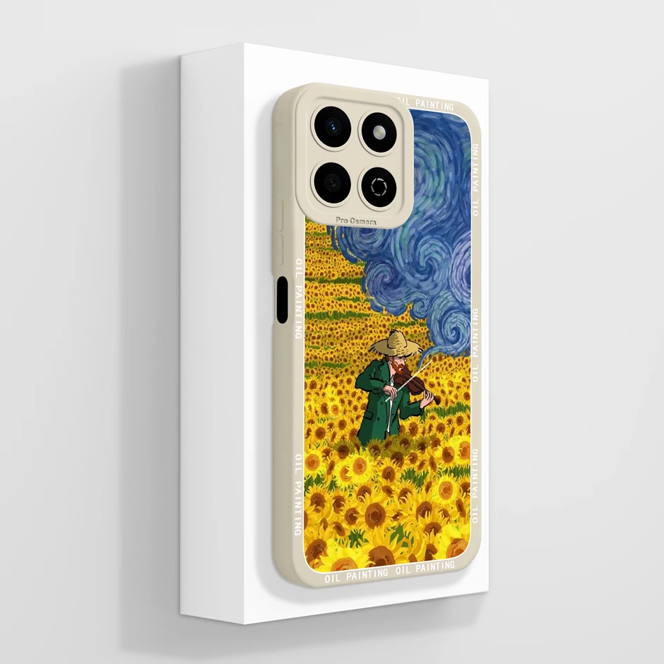 Artistic Oil Painting Floral Design Soft Silicone Anti-Drop Phone Case Cover