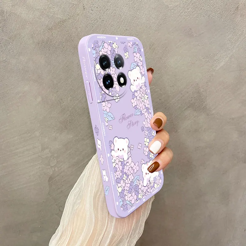 Floral Bear Liquid Silicone Phone Case