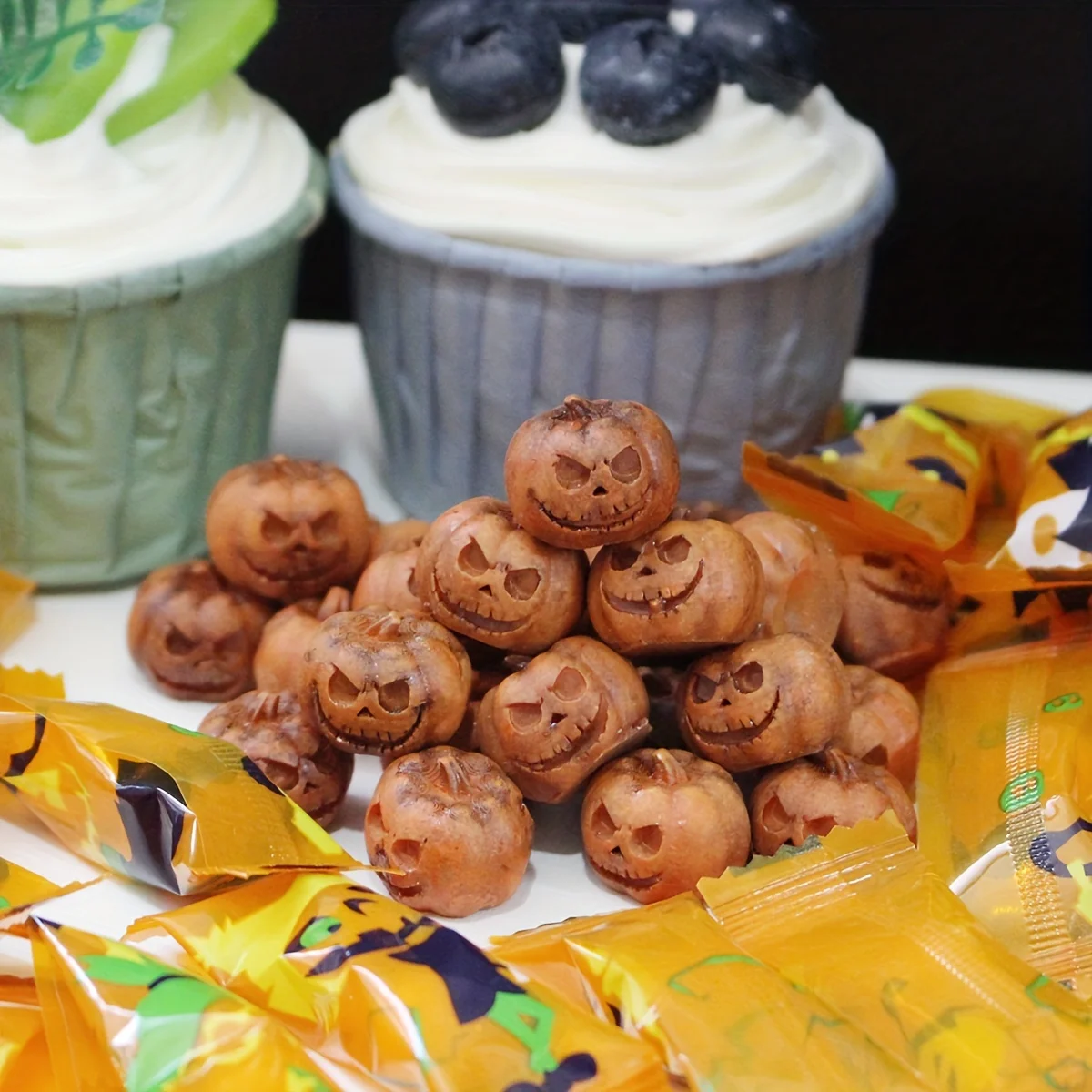 Miniature Pumpkin Figurines Decorative Fairy Halloween Garden Adornments Resin 6/10 Pieces Desk Outdoor Garden Home Party