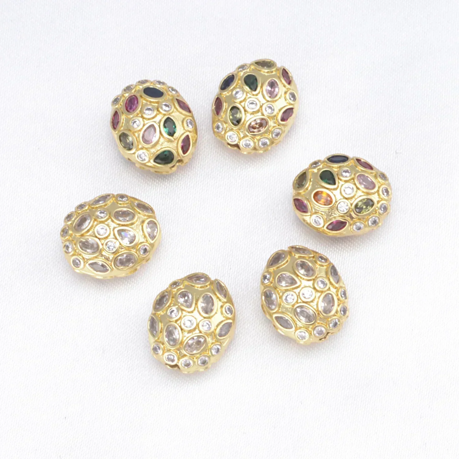 LJRIVER Beads for DIY Handmade Jewelry Making Supplies Zirconia Crystal/Natural Pearl Spacer Bead Necklace Bracelet Making 5 Pcs