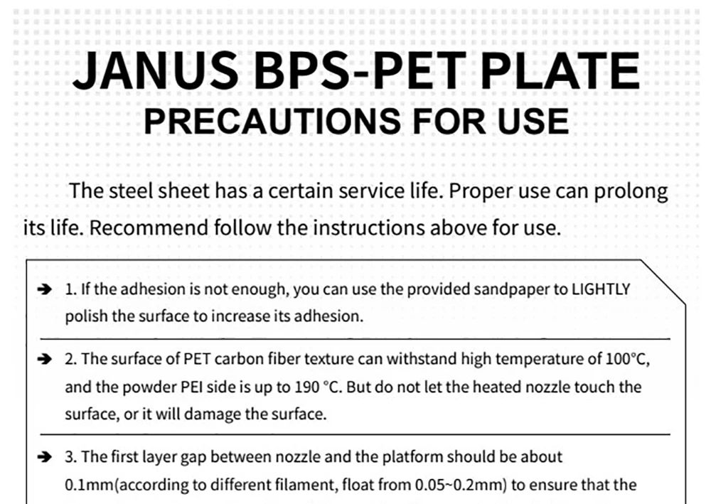 FYSETC-PEI JANUS BPS-PET Placas, Chapa de aço