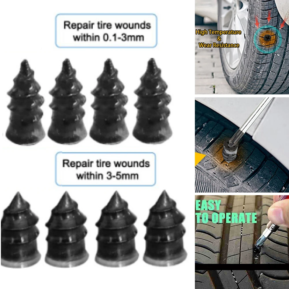 

8PCS Car Quality-Rubber-Black-Motorcycle Vacuum Tire Repair Tubeless Tire Repair Rubber Nails Accessories For Vehicles