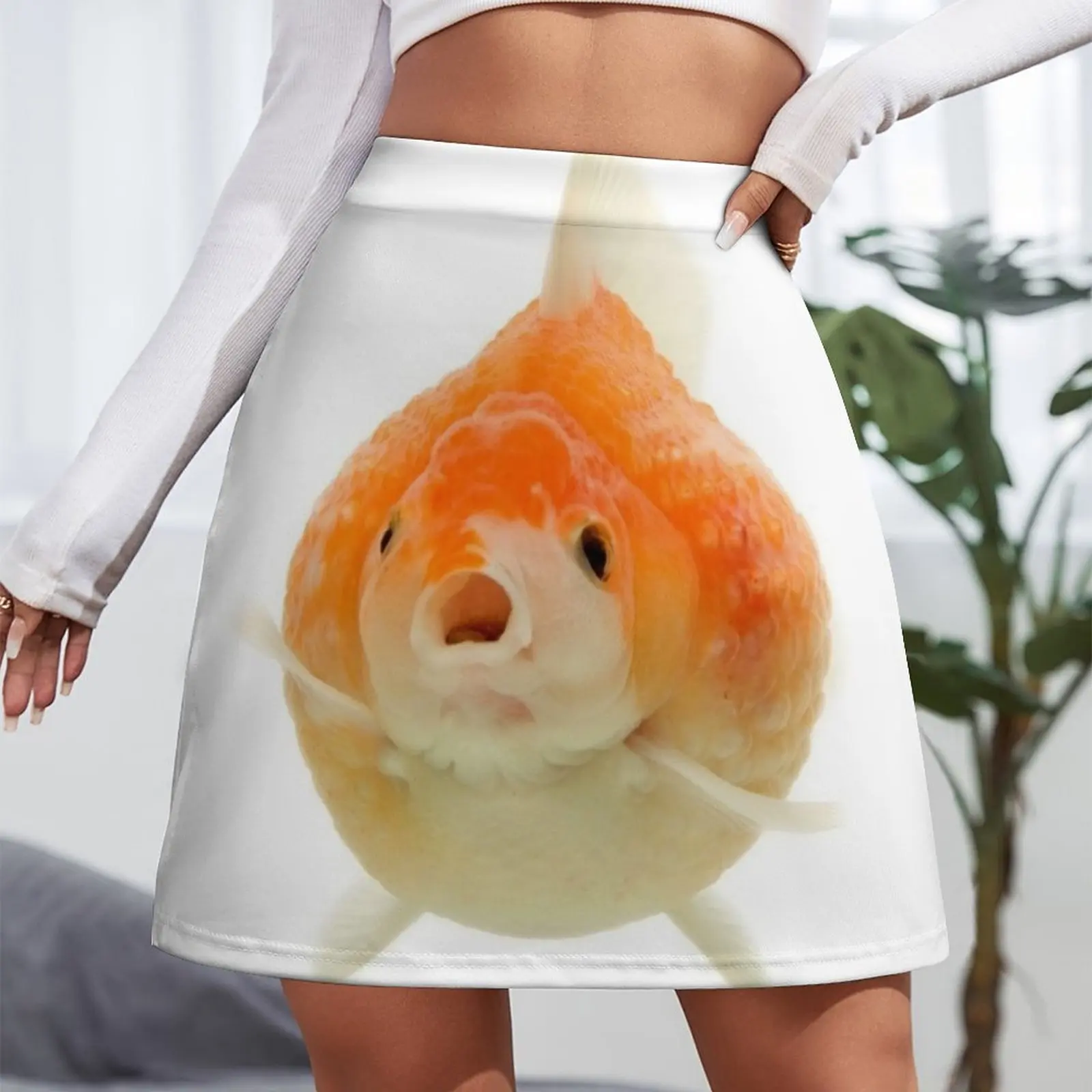 Fat goldfish with open mouth Mini Skirt short skirt clothes for woman
