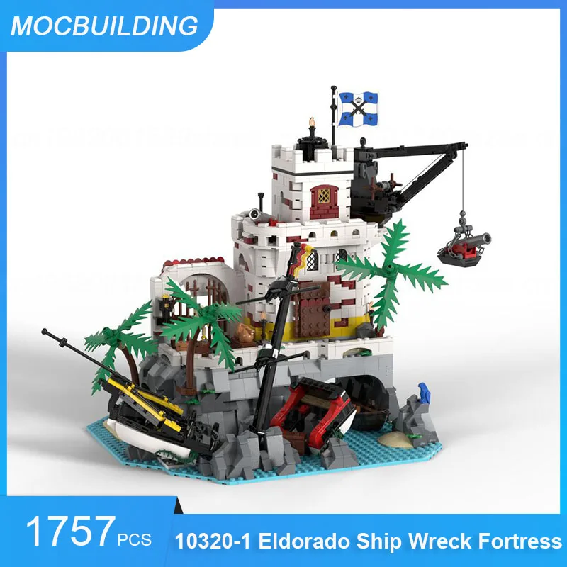 

Строительные блоки MOC 10320-1, Эльдорадо, кораблейзер, крепость, строительные блоки, дисплей ландшафта, коллекционные игрушки, подарки, 1757 шт.