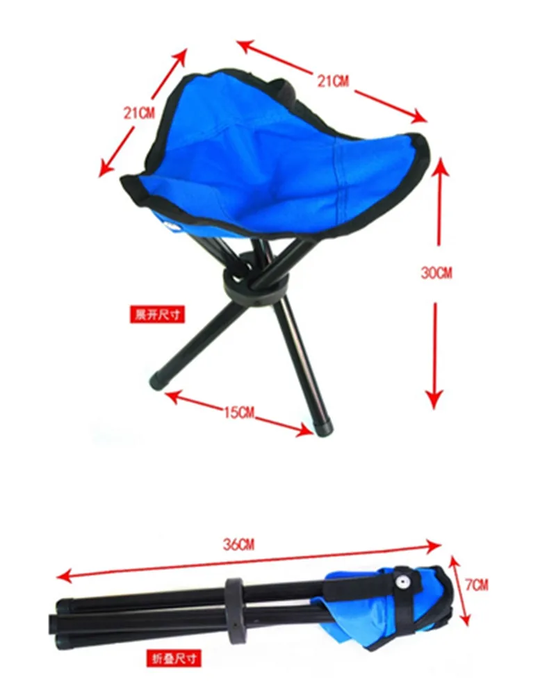 Portable 1PC Foldable Outdoor Triangle Beach Chairs Stool Lightweight Ultralight Camping Fishing Picnic Chair Multifunction 6